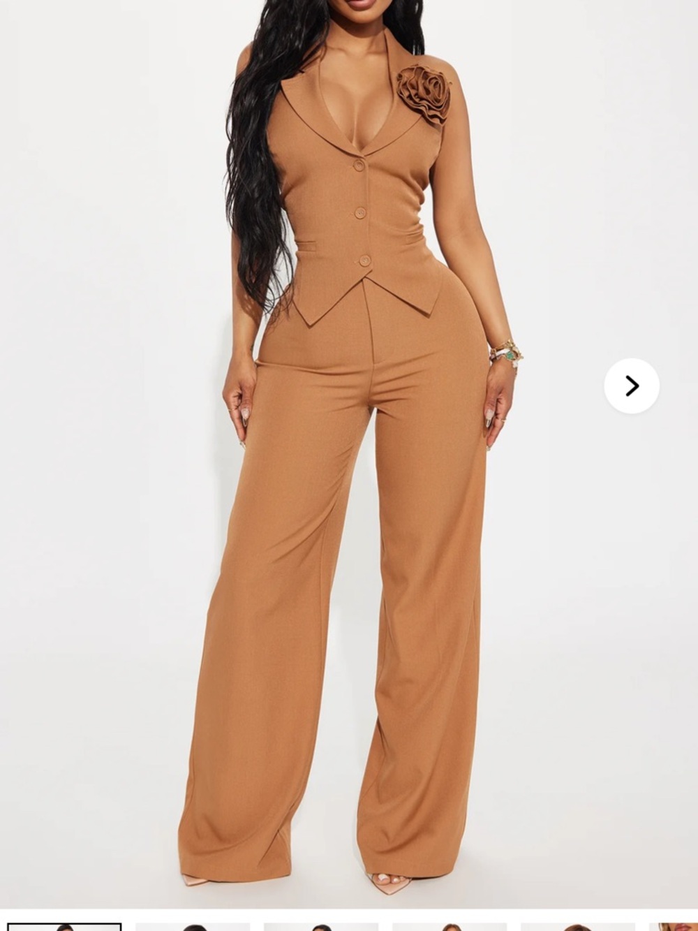 Elle pant set Taupe - Picture 3 of 11